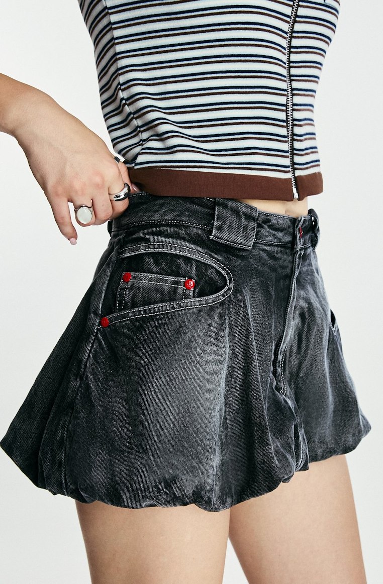 Puffy Denim Mini Skirt (จัดส่ง 02/02)