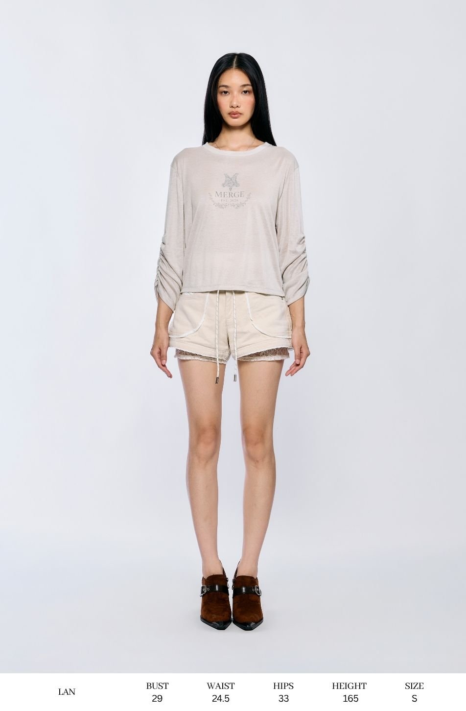 Ciel Long Sleeve Tee (พร้อมส่ง / Beige จัดส่ง 21/09)