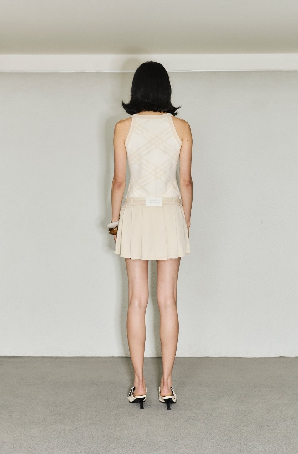 Belted Pleat Mini Skirt
