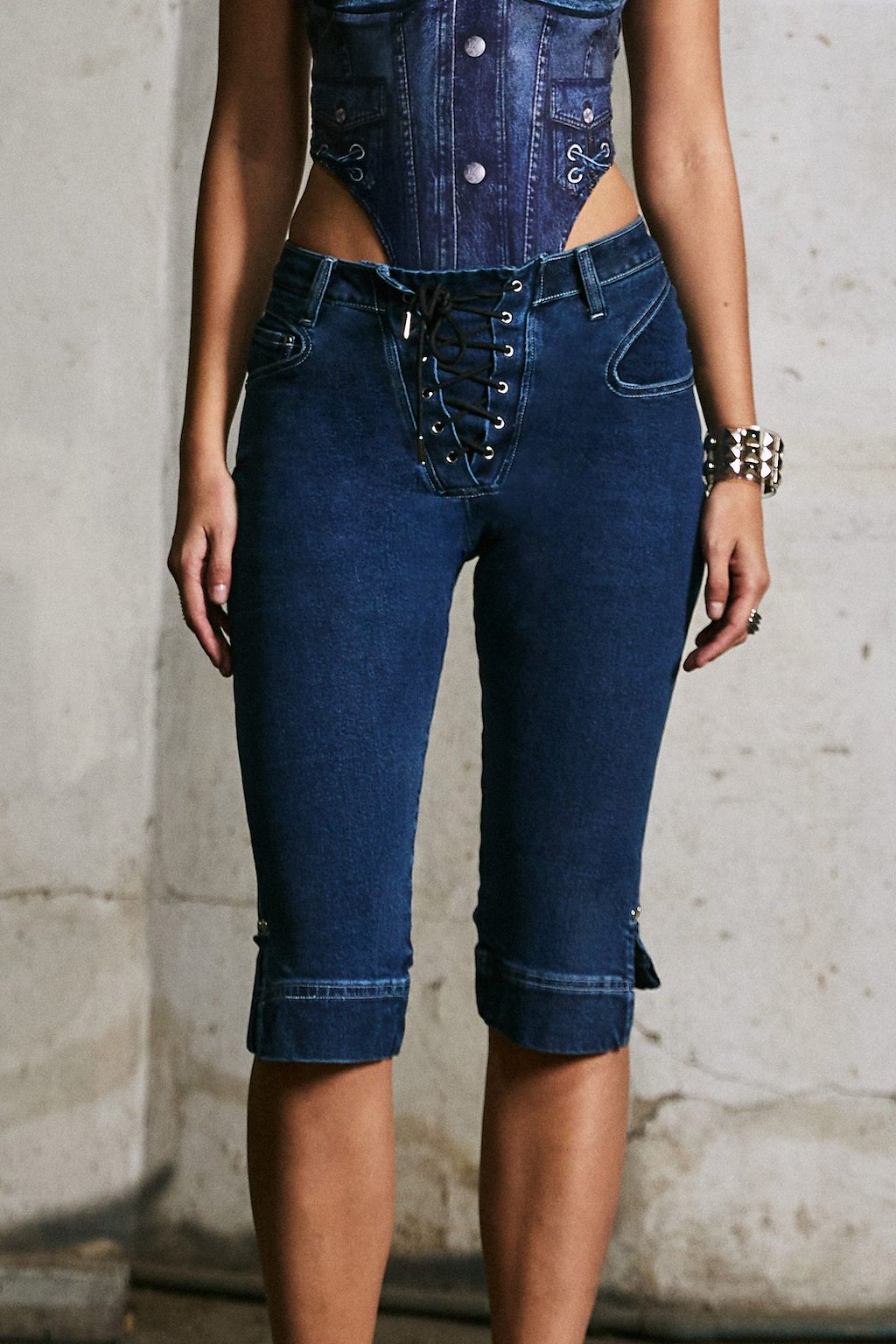 Merge Lacing Capri Jeans