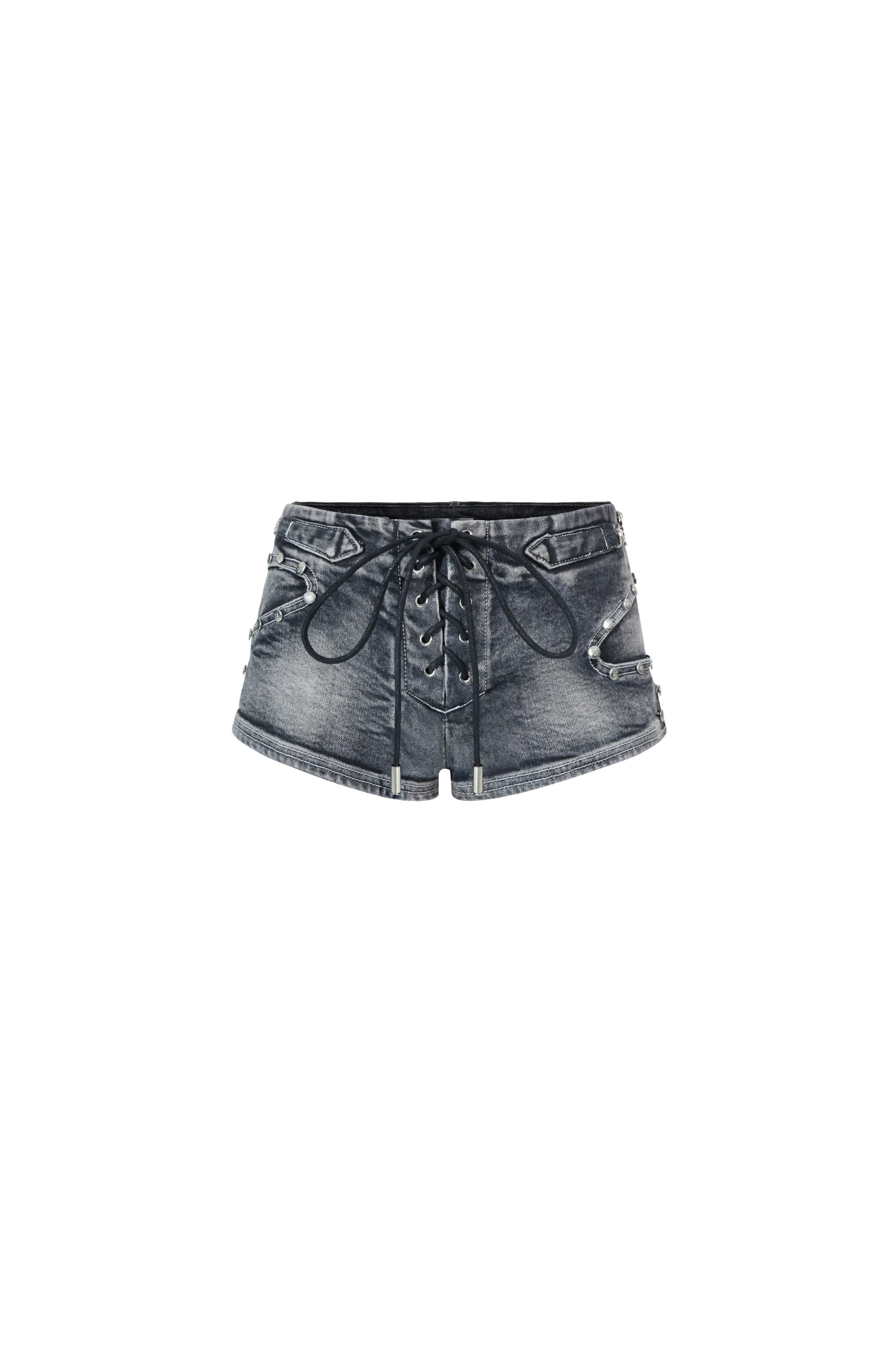 Merge Lacing Denim Shorts
