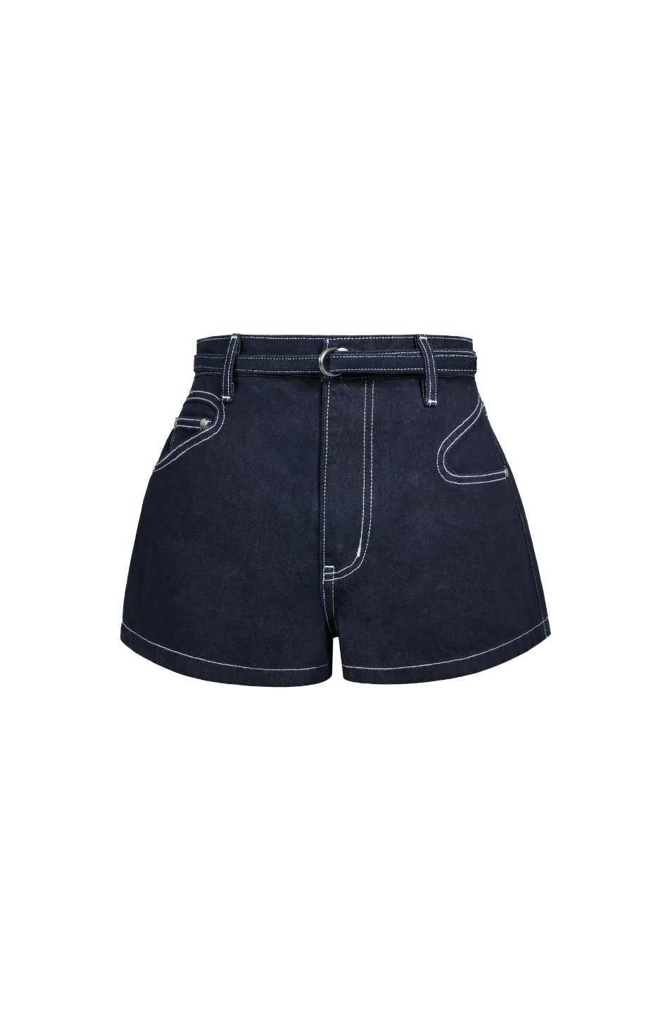 Merge Denim Belt Shorts 