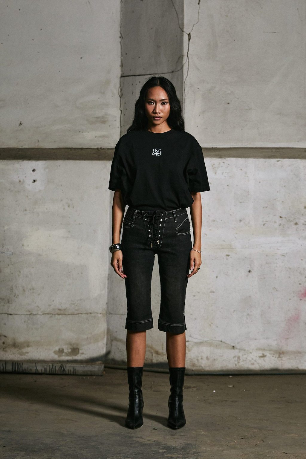 Merge Lacing Capri Jeans