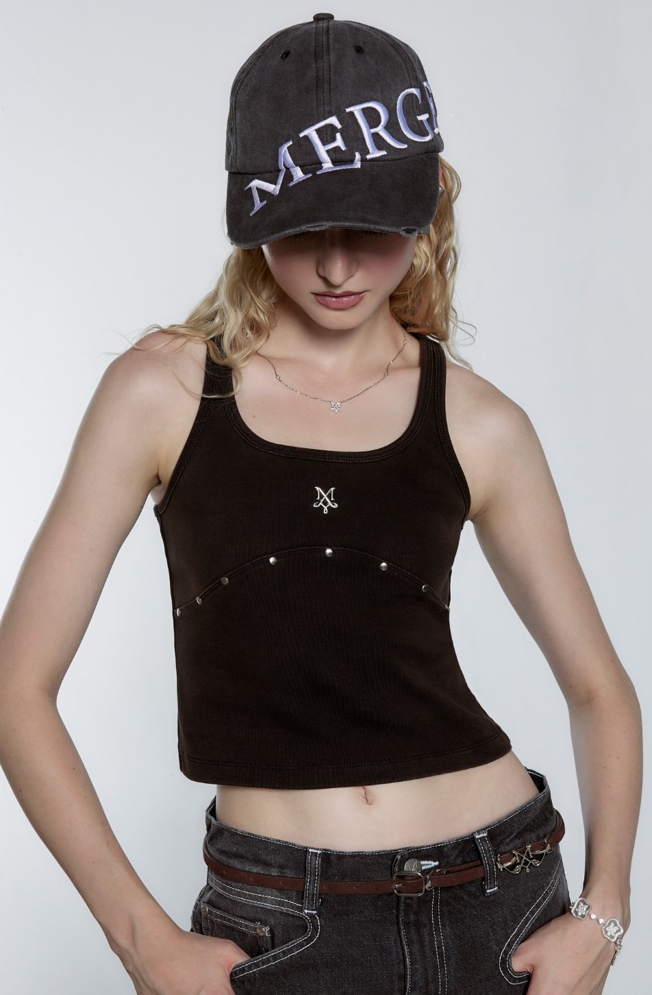 Merge Text Denim Cap