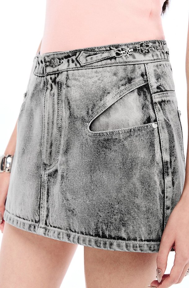 Merge Denim Mini Skirt (จัดส่ง 03/06)