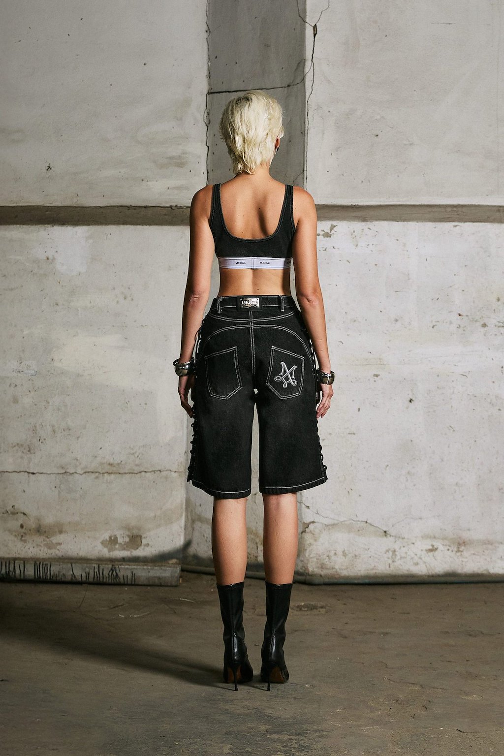 Merge Lacing Denim Jorts