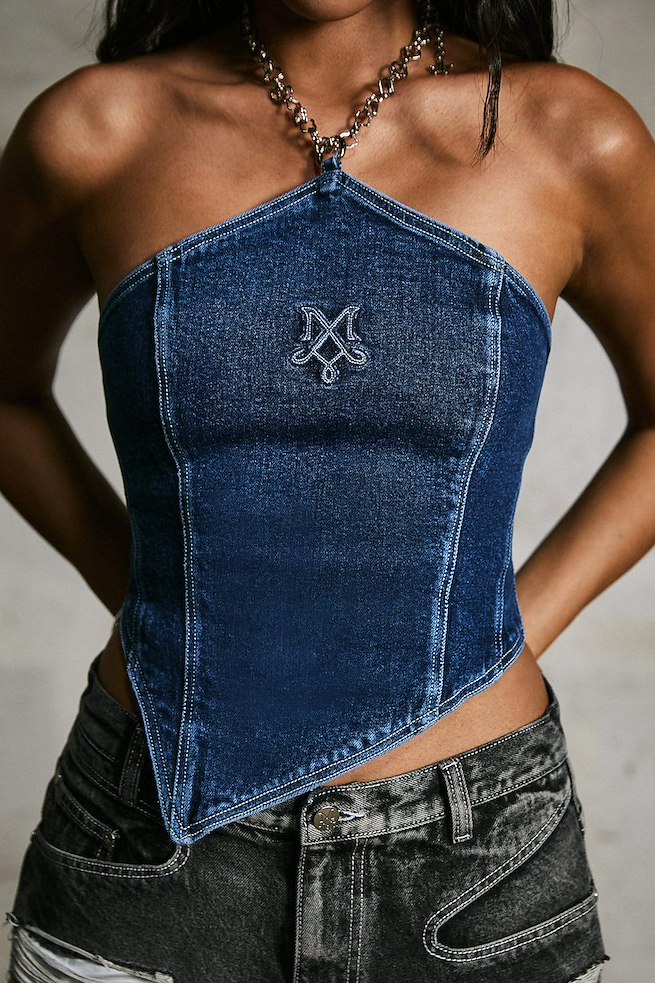 Merge Halter Denim Top