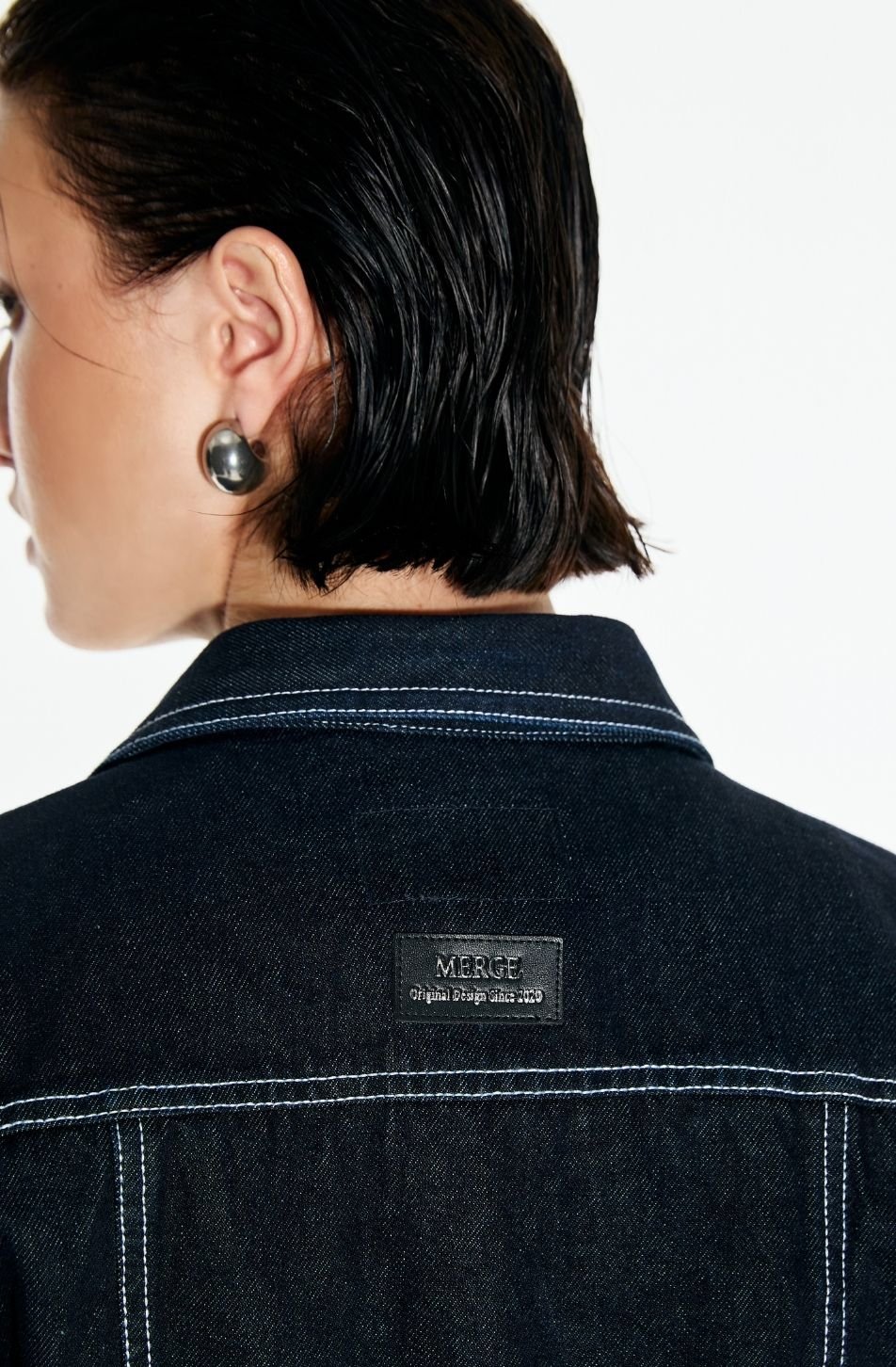 Merge Denim Cropped Jacket