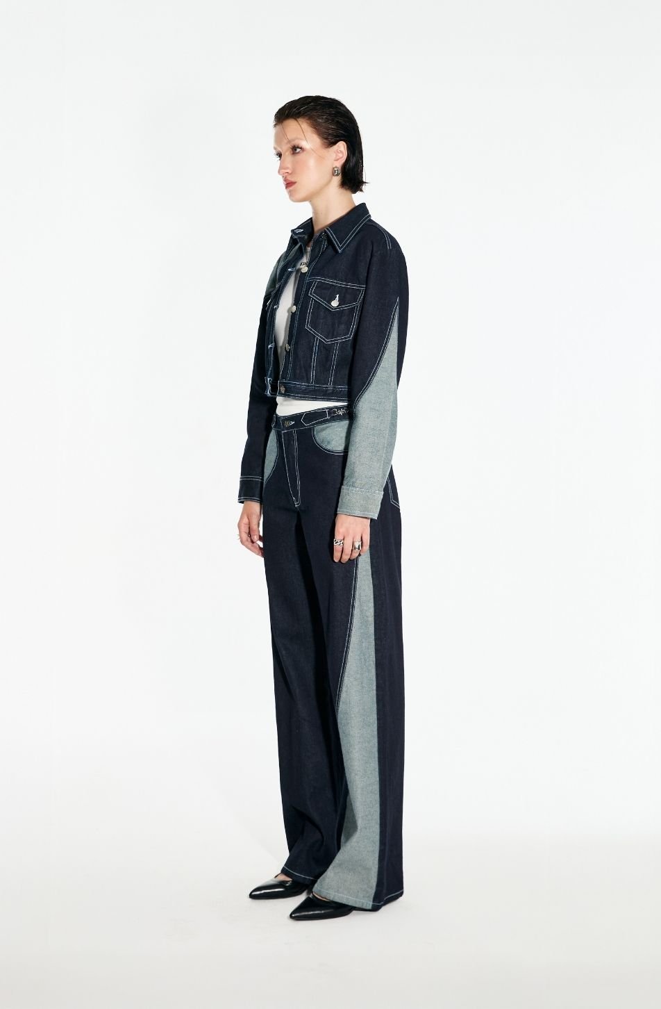 Merge Denim Cropped Jacket