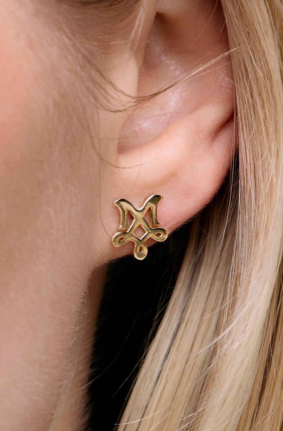 M Logo Earrings