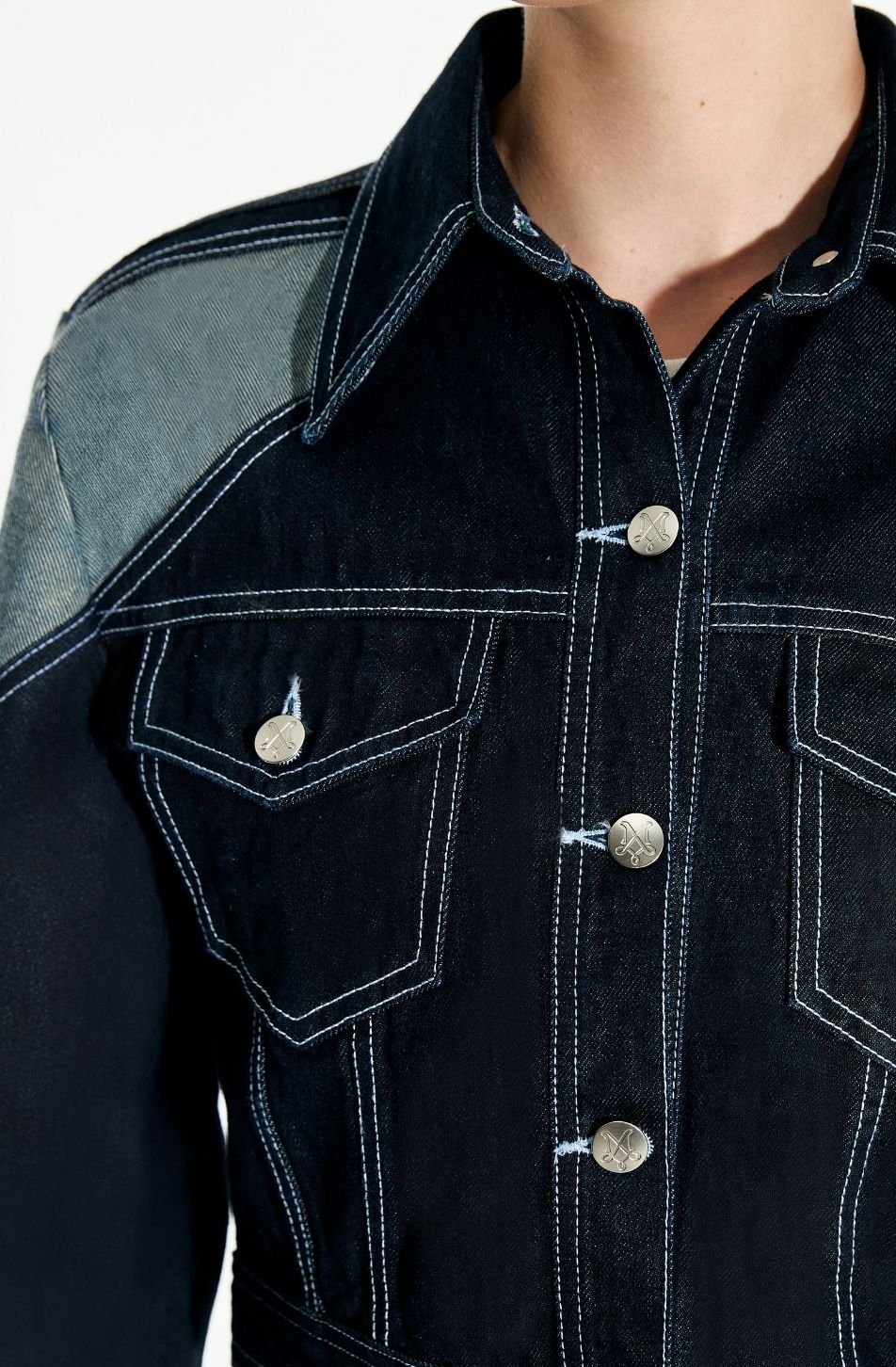 Merge Denim Cropped Jacket