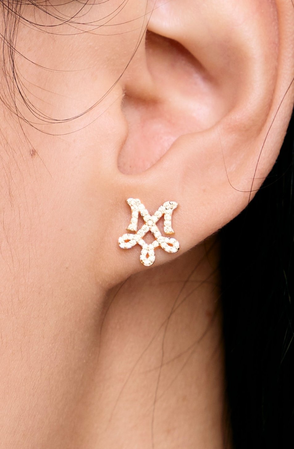 M Logo Earrings