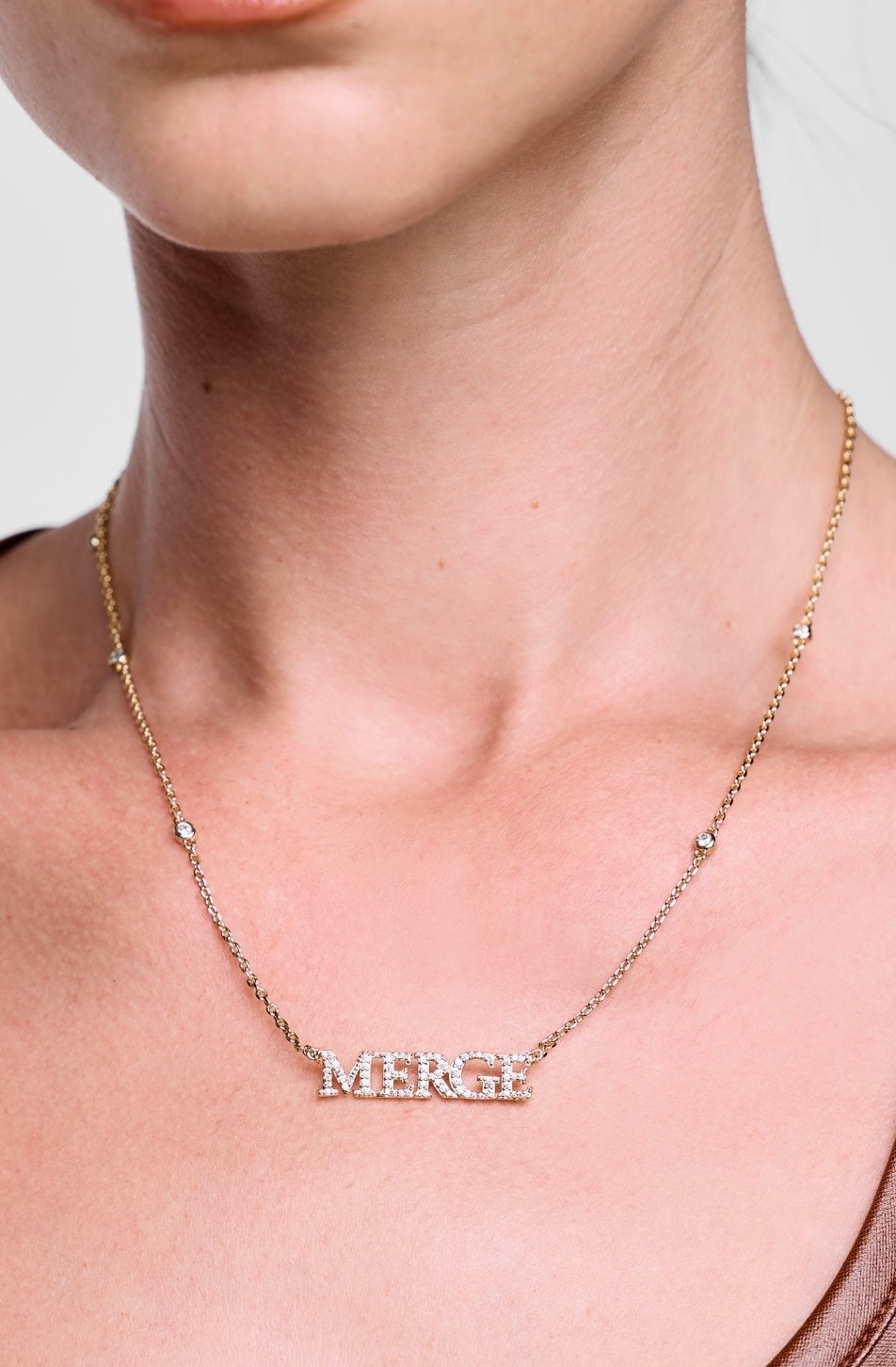 Merge Charm Necklace (Crystal Champagne จัดส่ง 08/08)