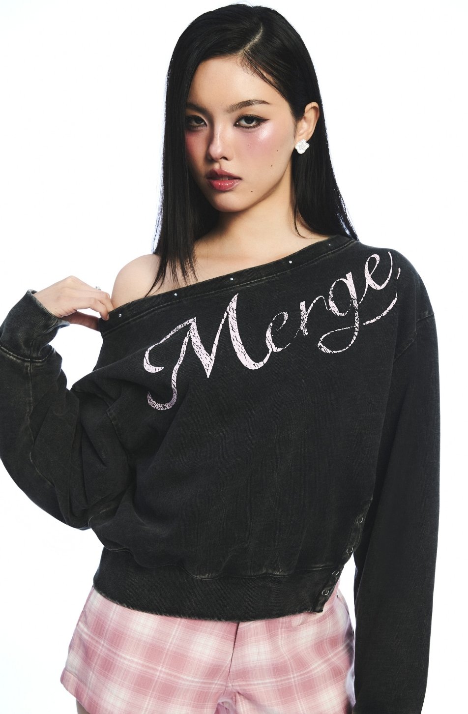 Melty Off Shoulder Sweater Crop 