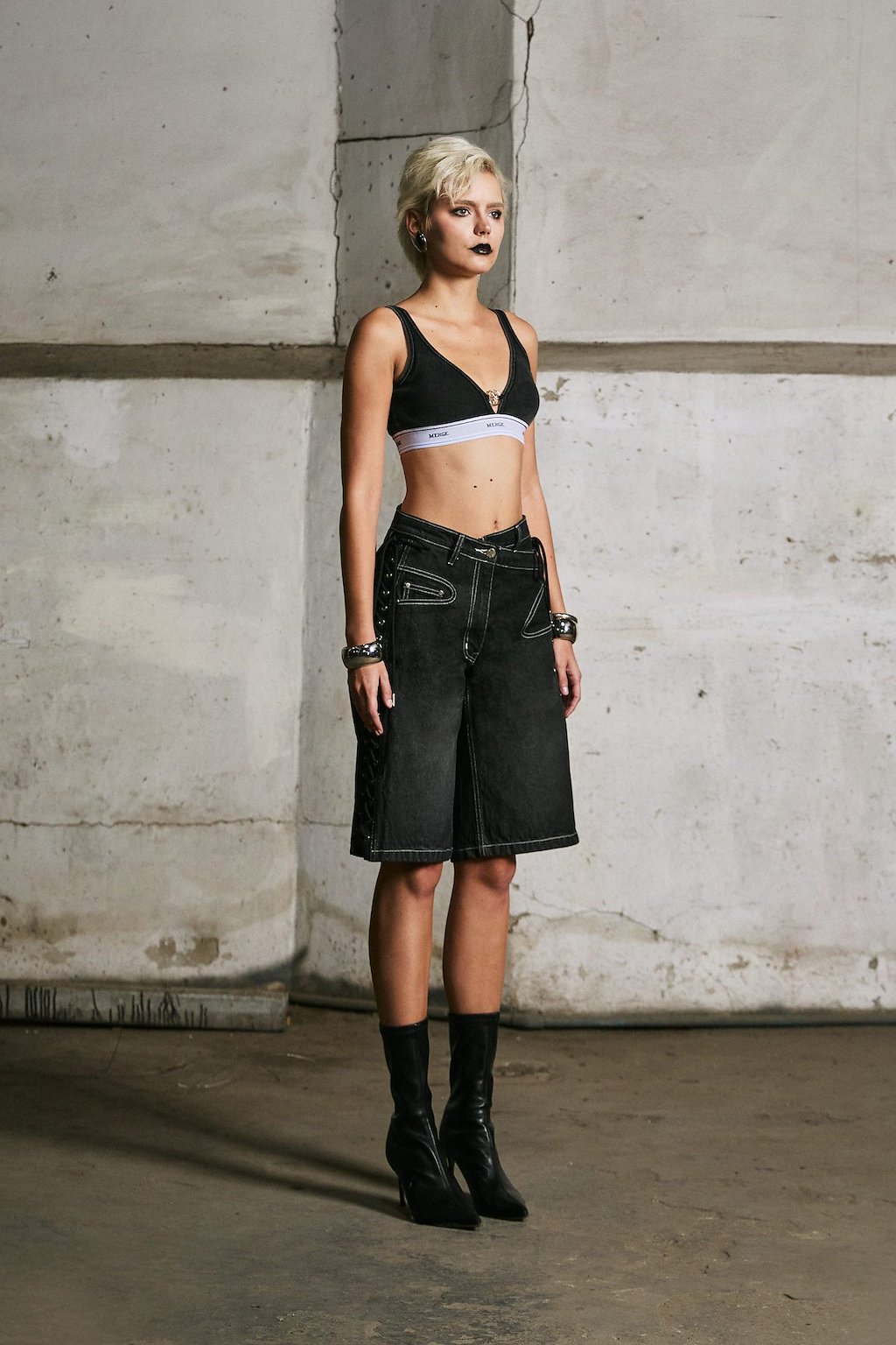 Merge Lacing Denim Jorts