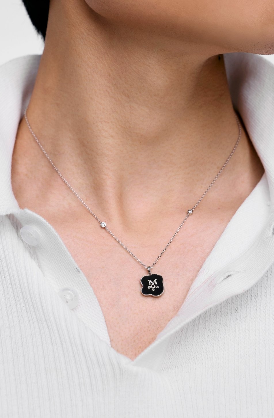 Merge Freeform Necklace (Black Silver จัดส่ง 24/07)