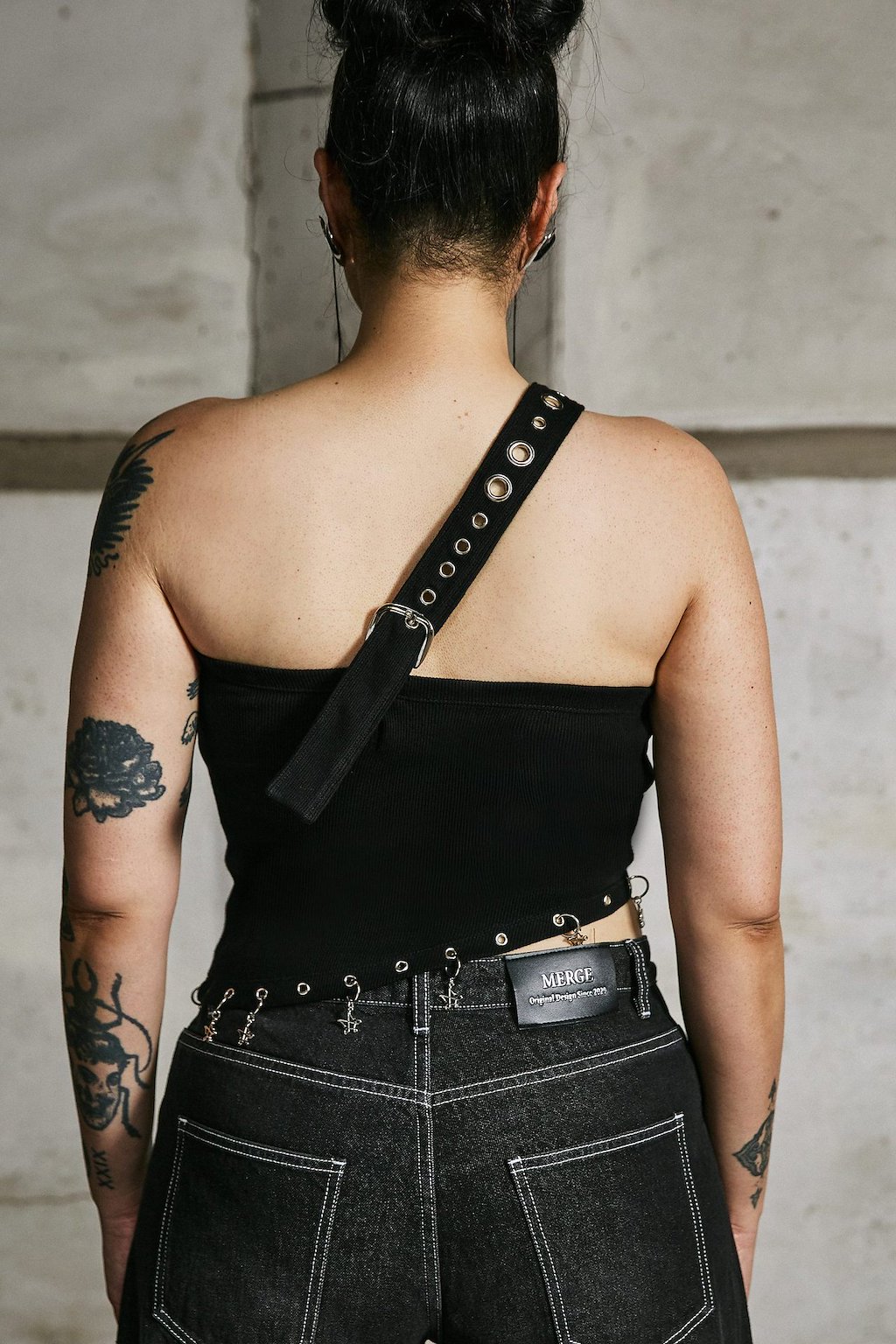 Merge Eyelet One Shoulder Top