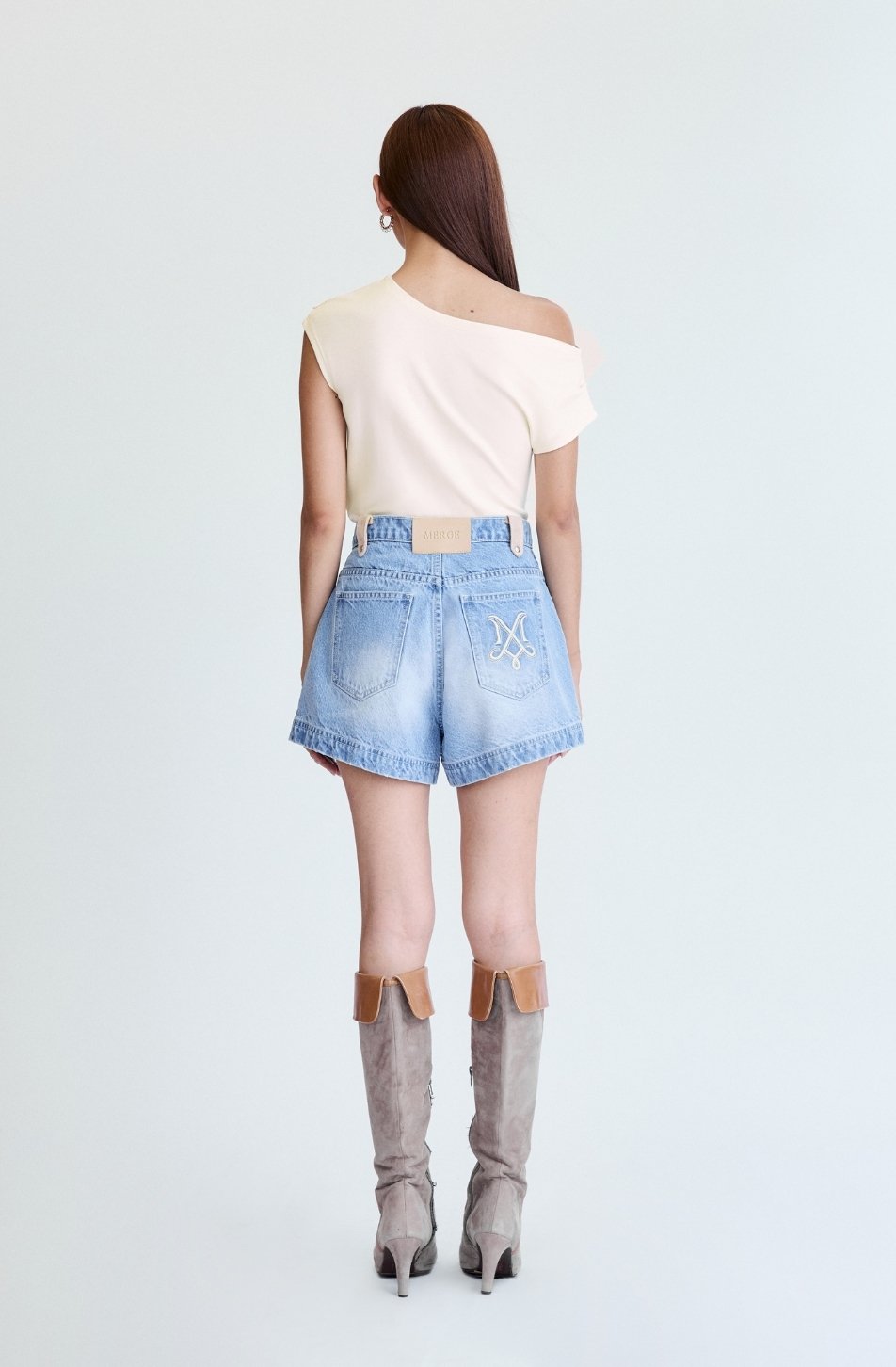 Flap Denim Shorts