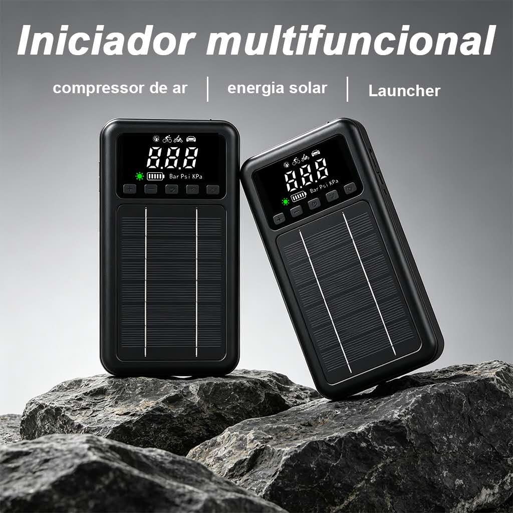 Multifunctional Solar Jump Starter & Air Compressor