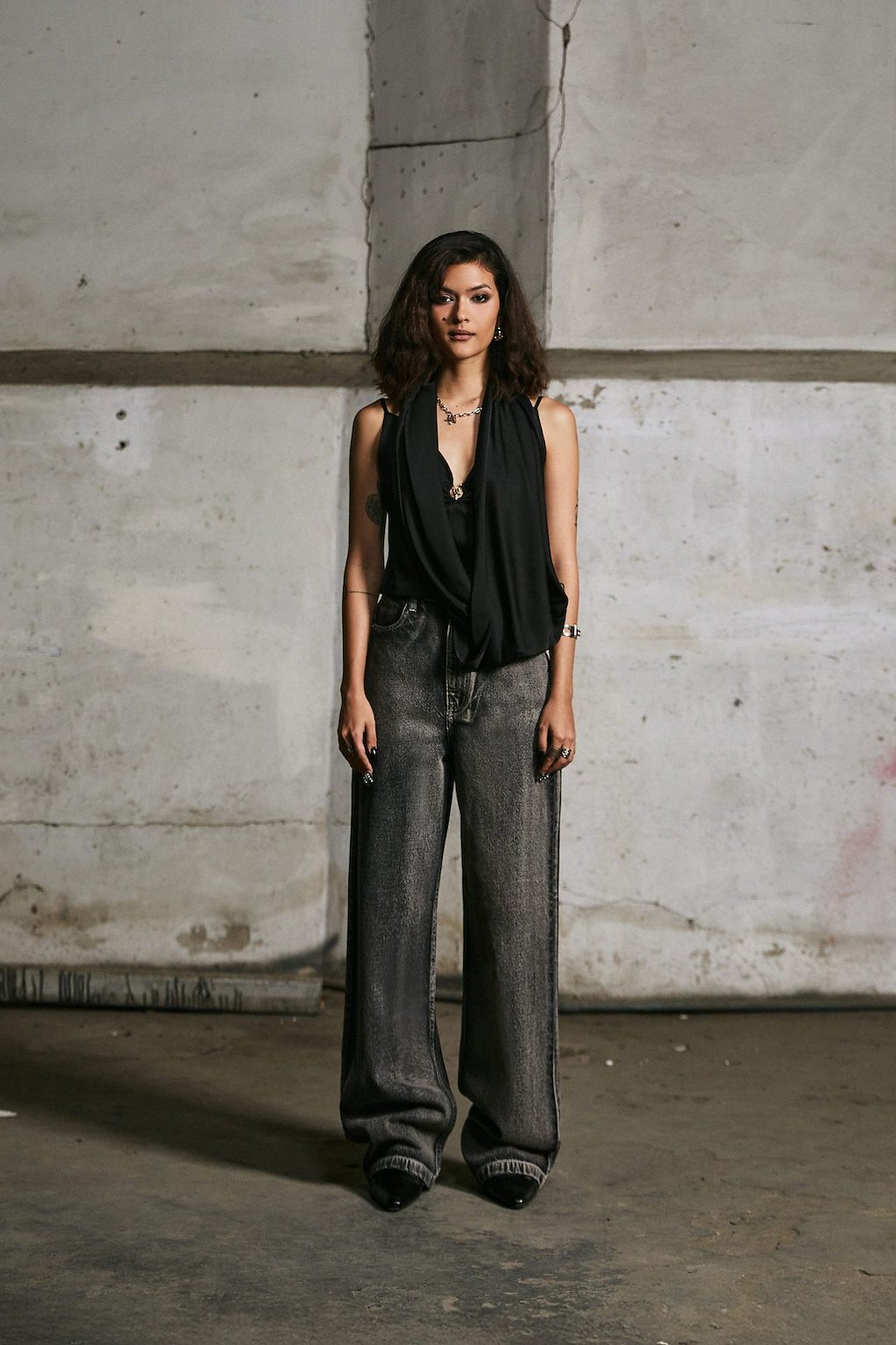 Merge Cowl Neck Strap Top