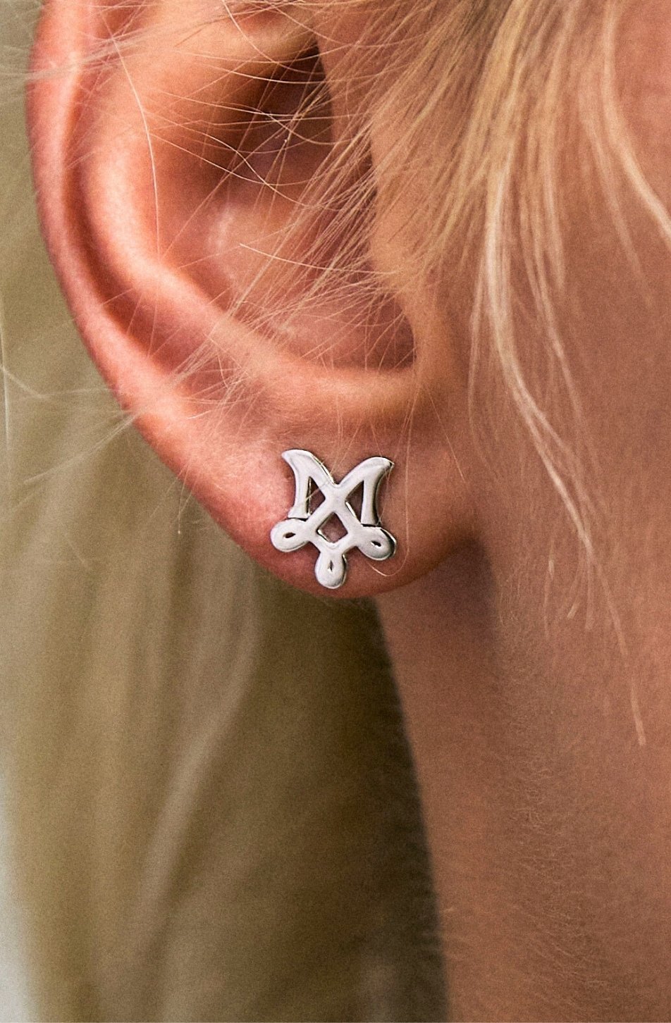 M Logo Earrings