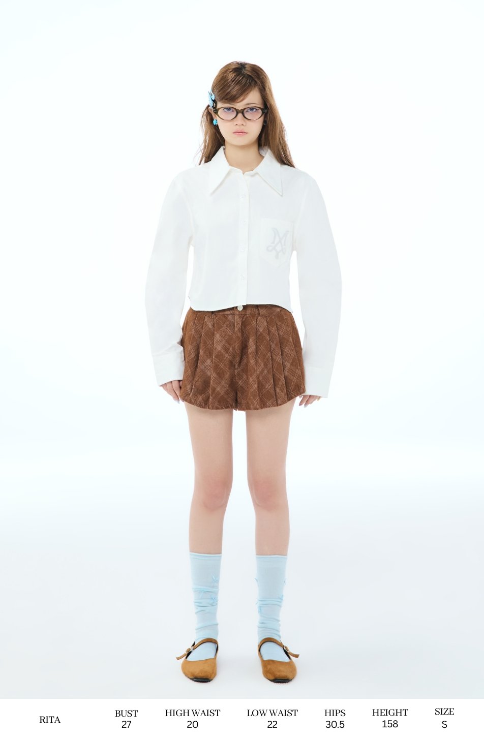 Puffy Pleated Denim Shorts (สีใหม่จัดส่ง 02/07)