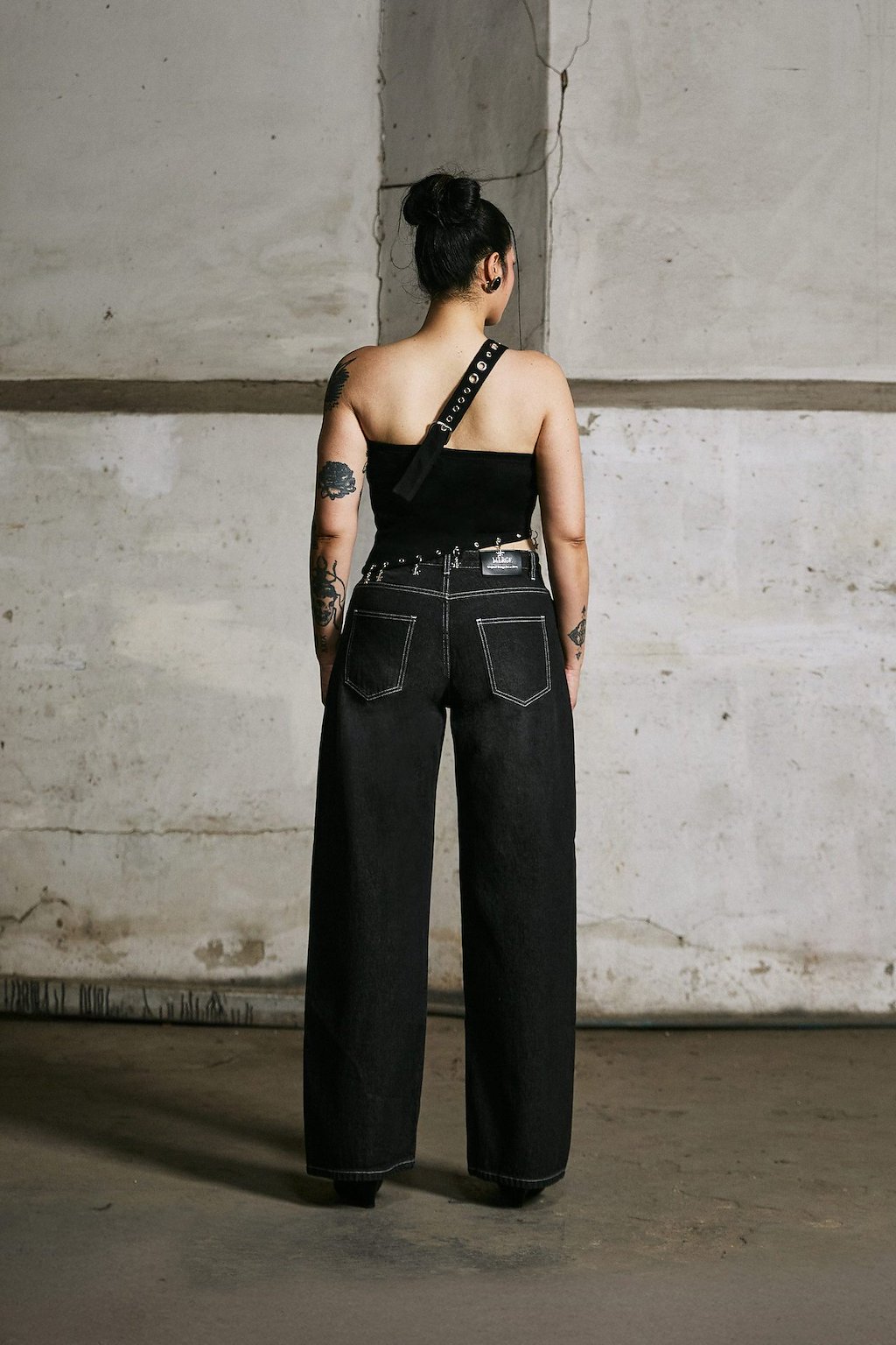 Merge Eyelet One Shoulder Top