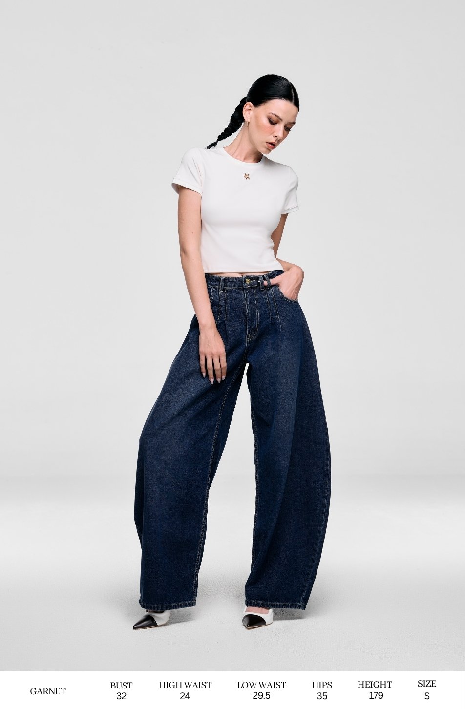 Barrel Wide Jeans (จัดส่ง14/08)