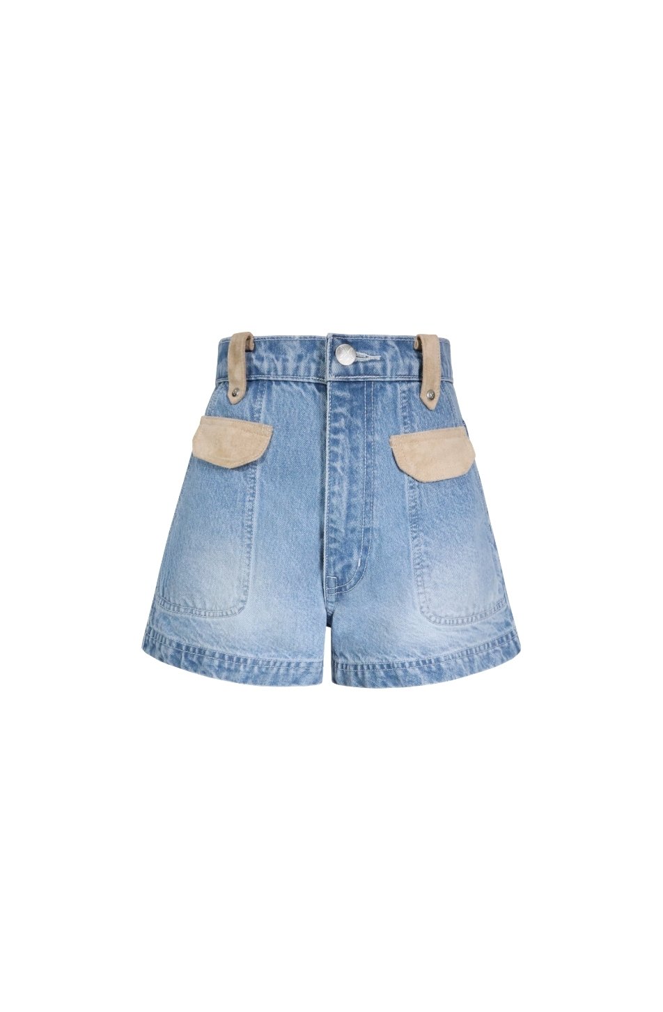 Flap Denim Shorts
