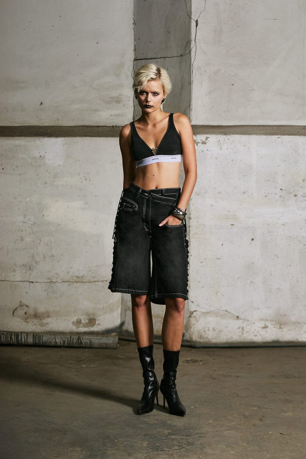 Merge Lacing Denim Jorts