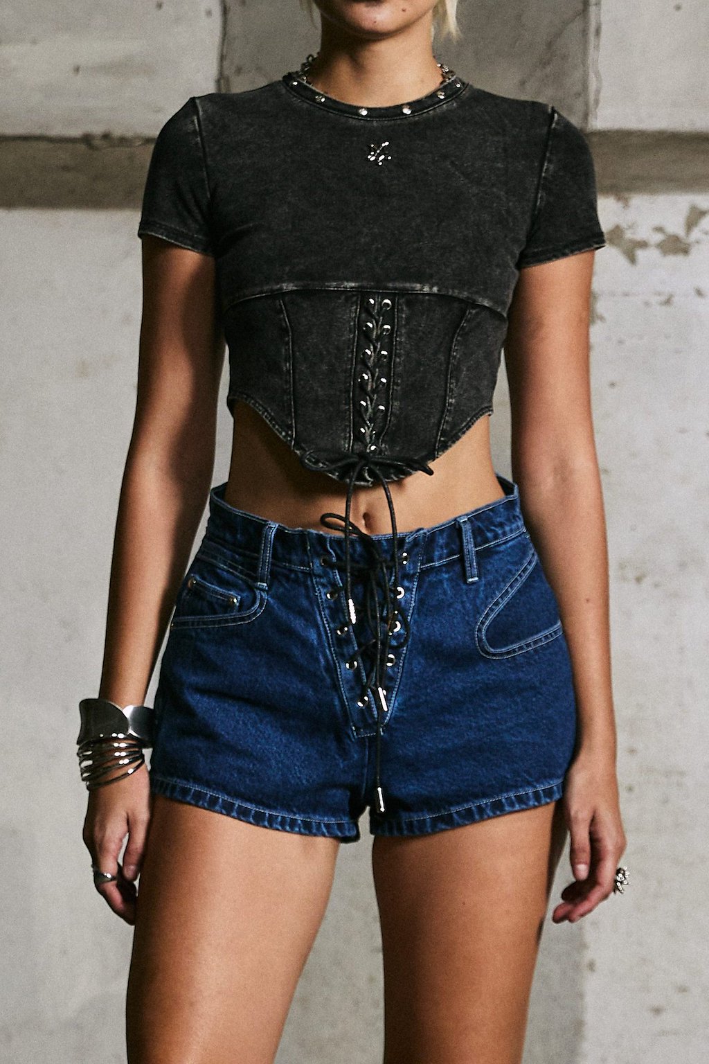 Merge Edgy Denim Shorts
