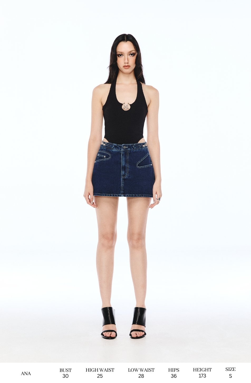 Merge Denim Mini Skirt (จัดส่ง 03/06)