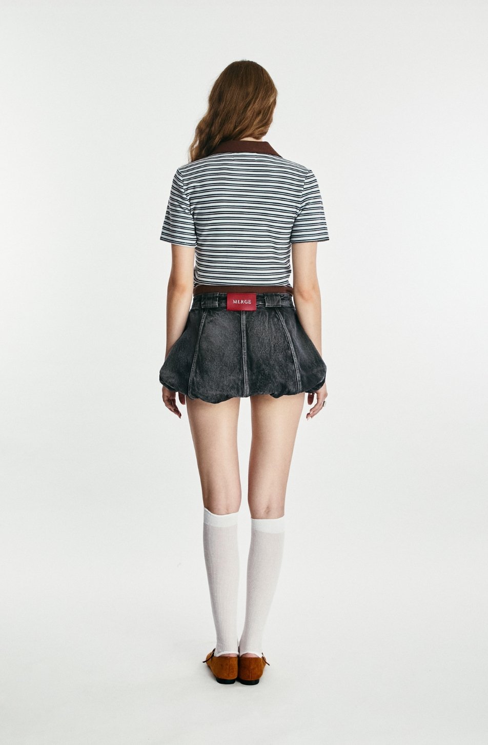 Puffy Denim Mini Skirt (จัดส่ง 02/02)