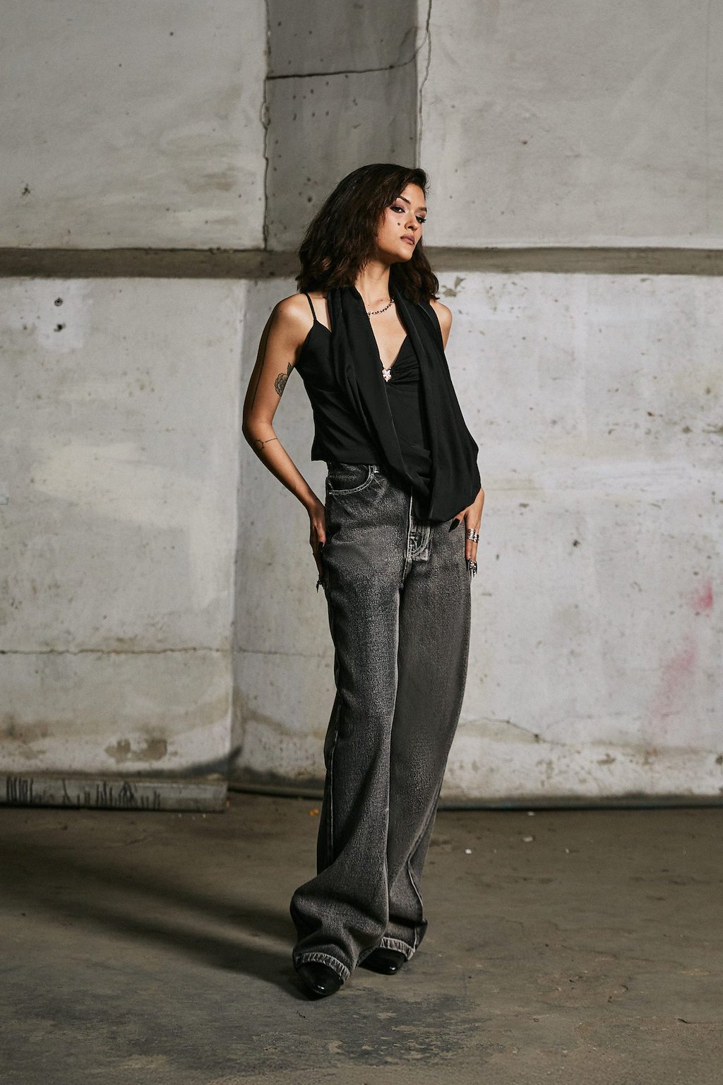 Merge Cowl Neck Strap Top